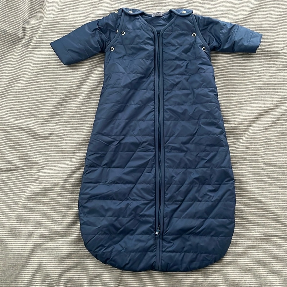 Puffy sleep sack with detachable arms for three seasons of adventurous s…